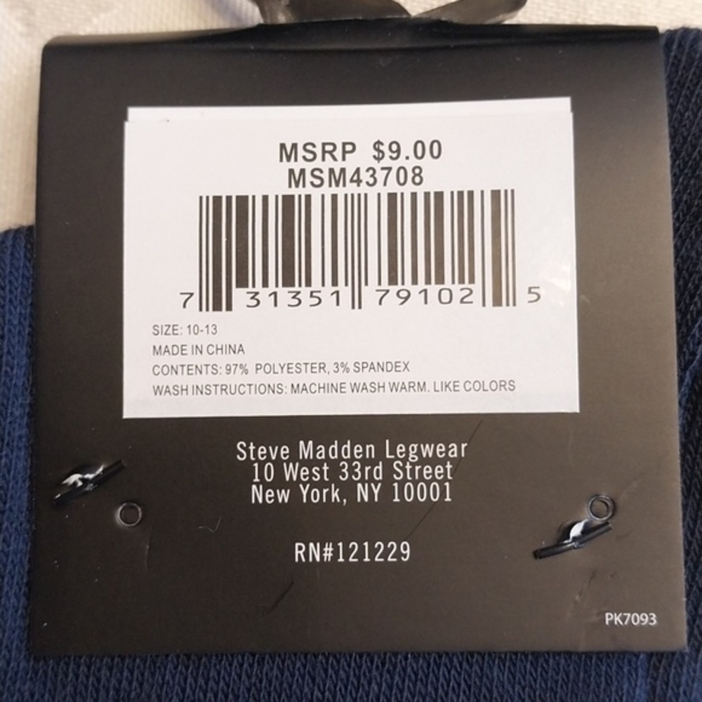 Steve Madden NWT Men's Socks 6 Pair Shoe Size 6-12.5 Assorted Styles Colors - Picture 4 of 9